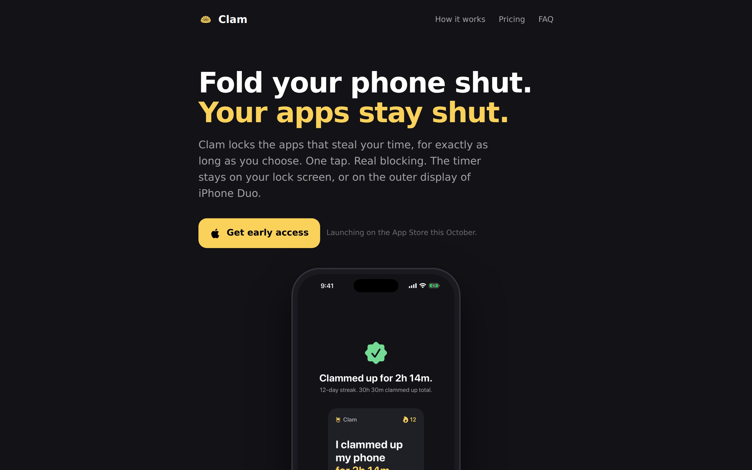 Clam website